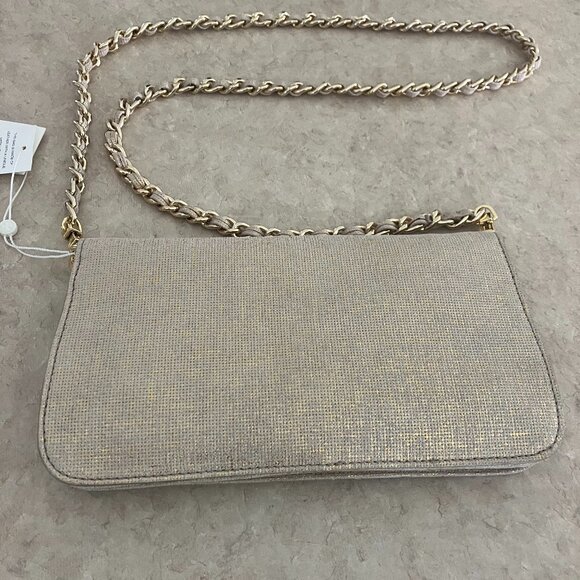 Tory Burch Adalyn Gold Brushed Metallic Suede Bag - Picture 3 of 5